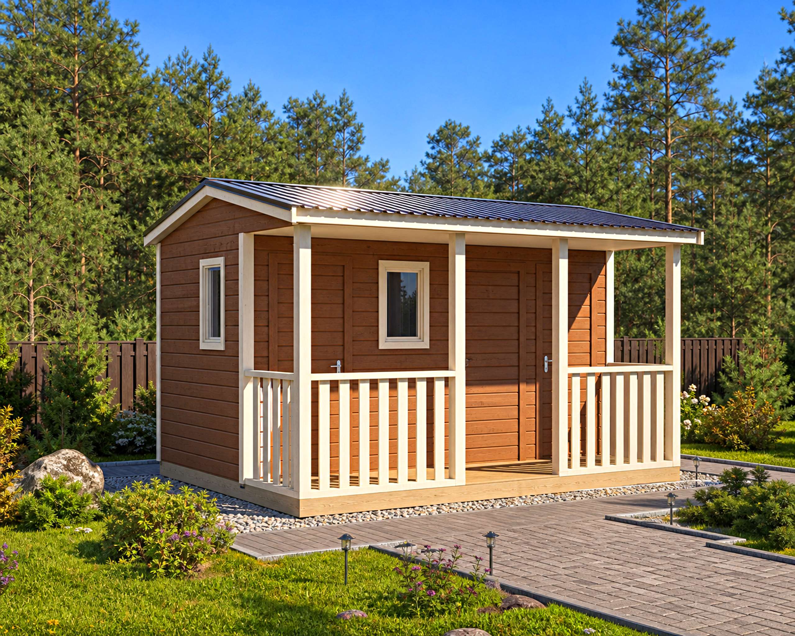 Хозблок с верандой Веста (Б)
